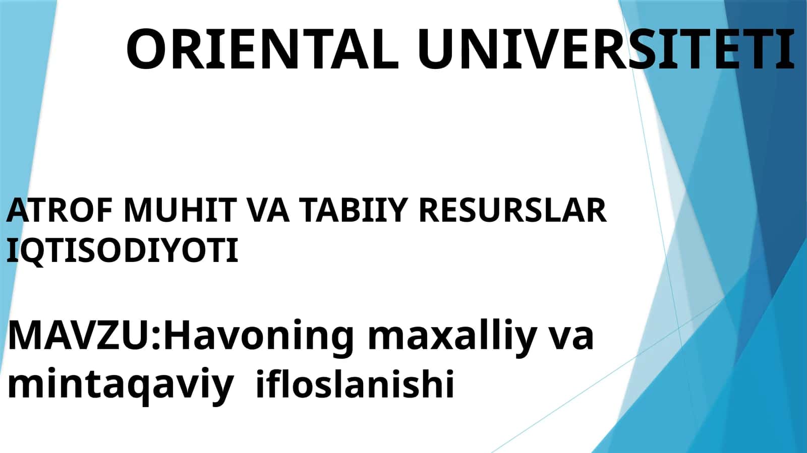 Havoning maxalliy va mintaqaviy ifloslanishi