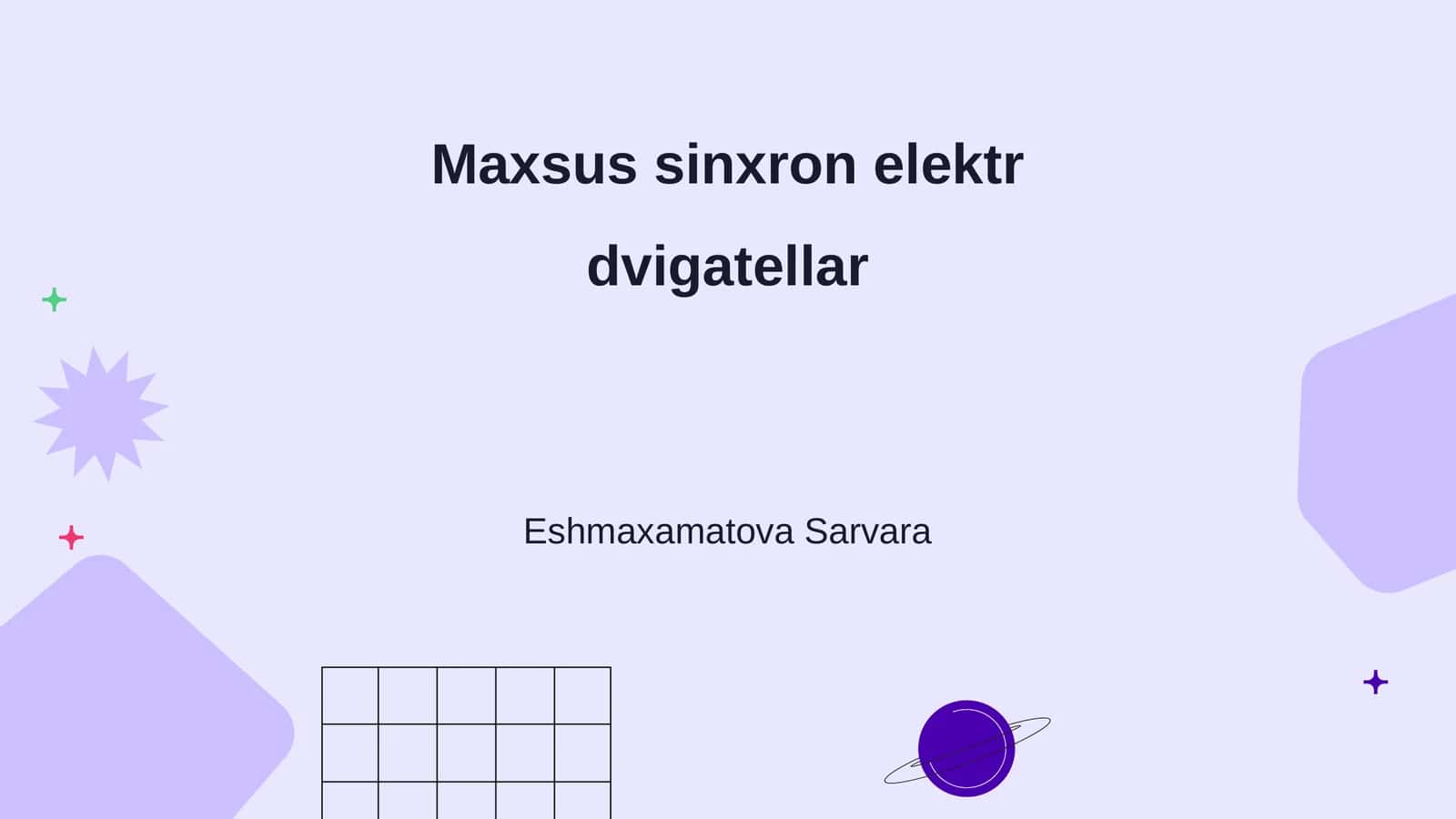 Maxsus sinxron elektr dvigatellar