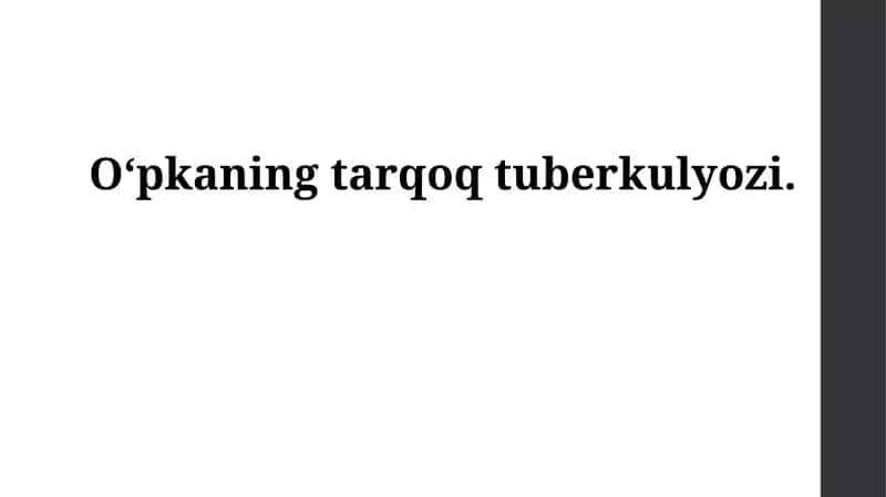 O‘pkaning tarqoq tuberkulyozi