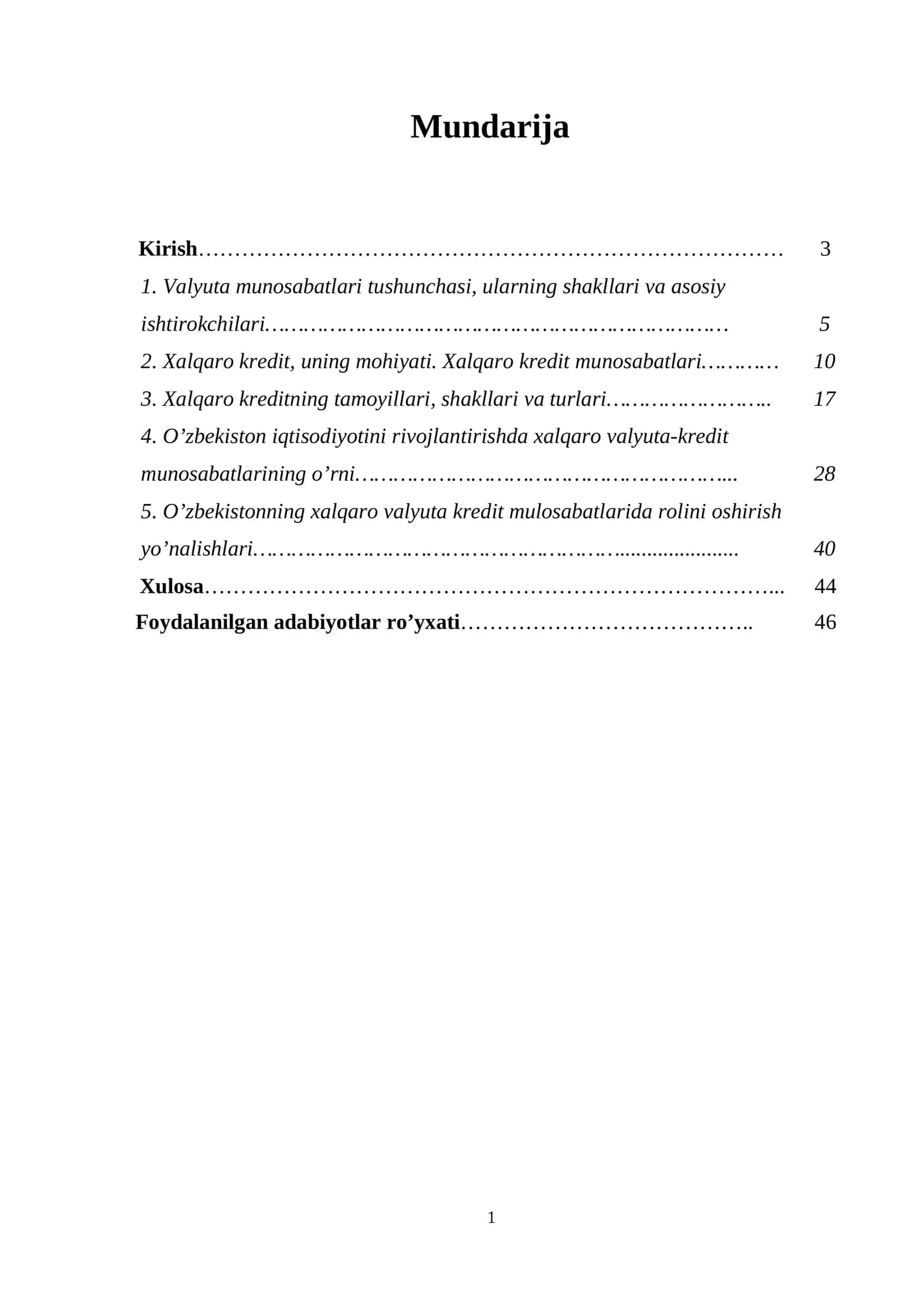 Kurs ishi mavzusining dolzarbligi