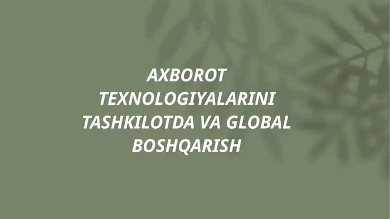 Axborot texnologiyalari(AT)