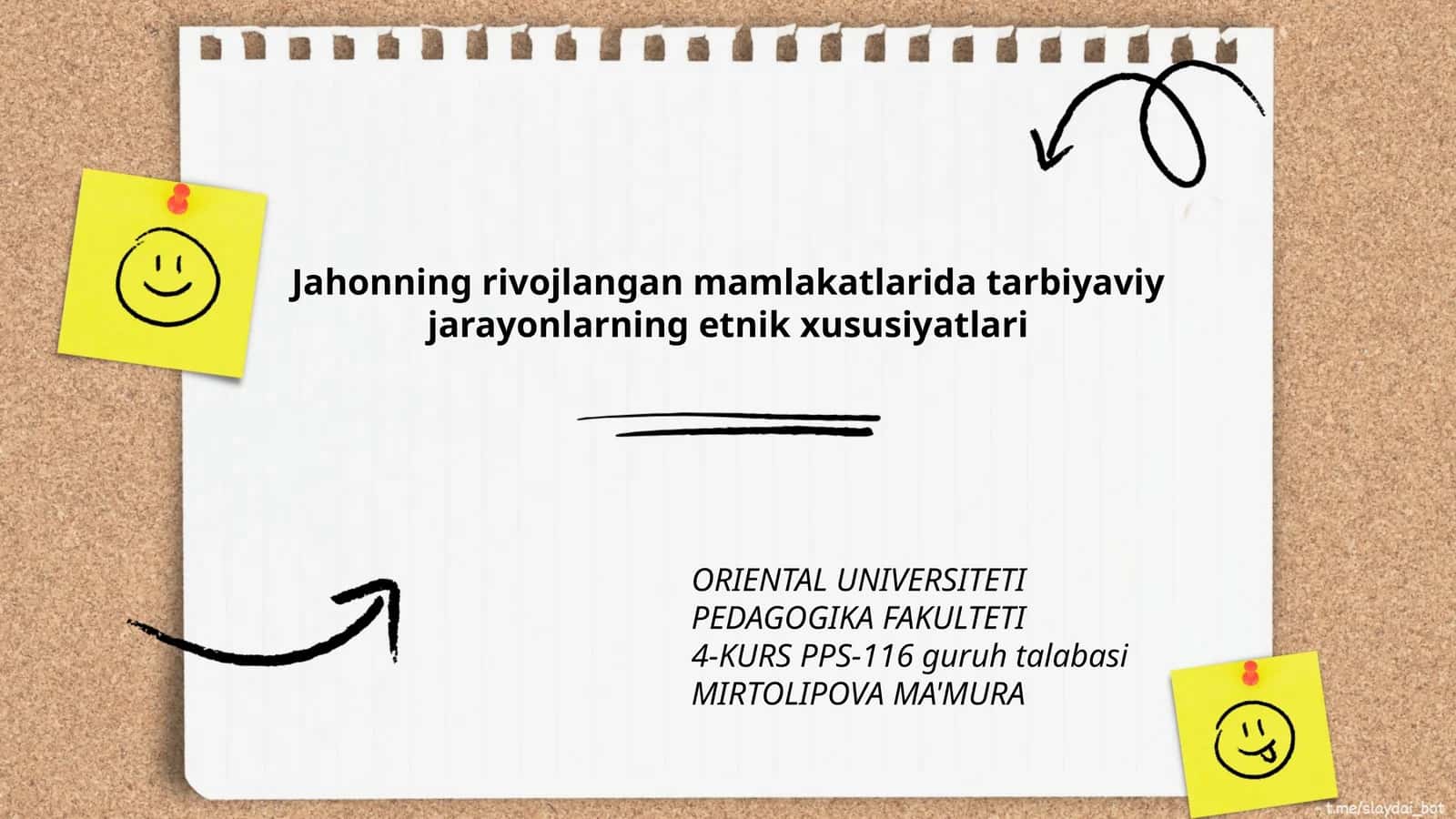 Jahonning rivojlangan mamlakatlarida tarbiyaviy jarayonlarning etnik xususiyatlari