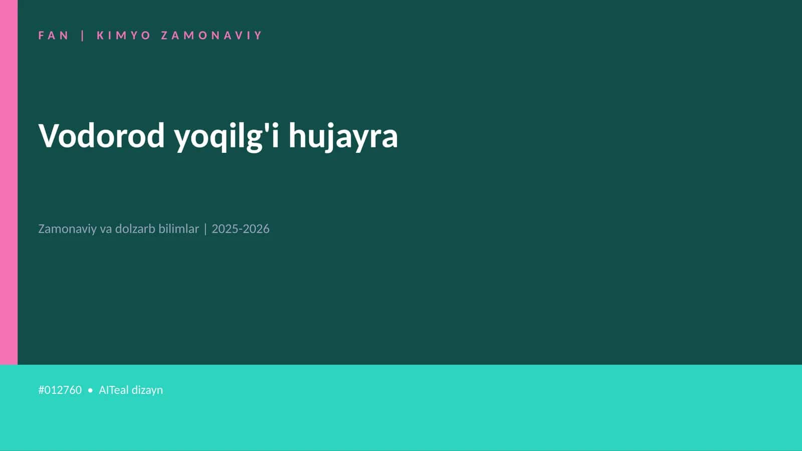 Vodorod yoqilg'i hujayra