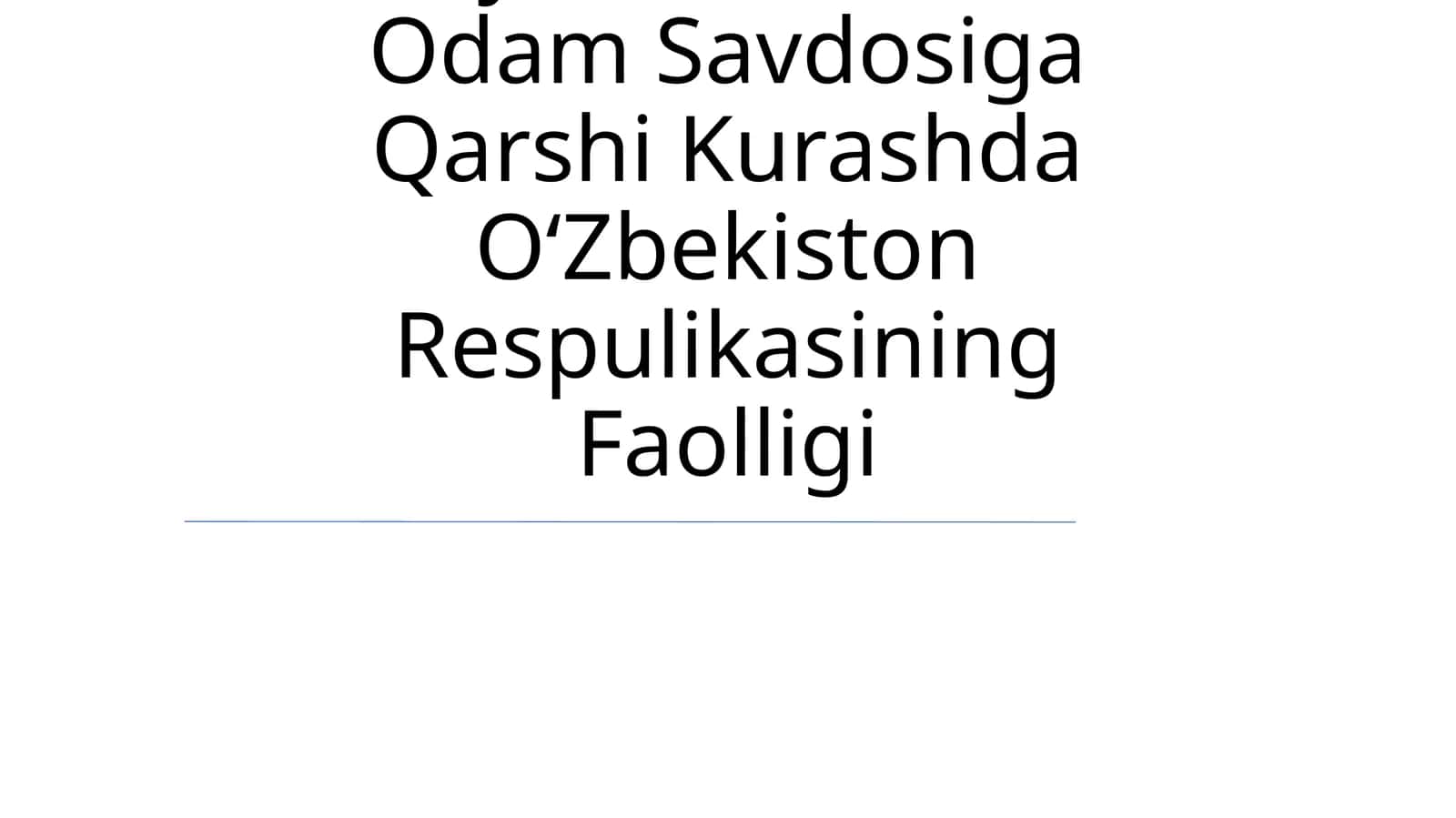 Markaziy Osyoda Xavsizlik Masalalari