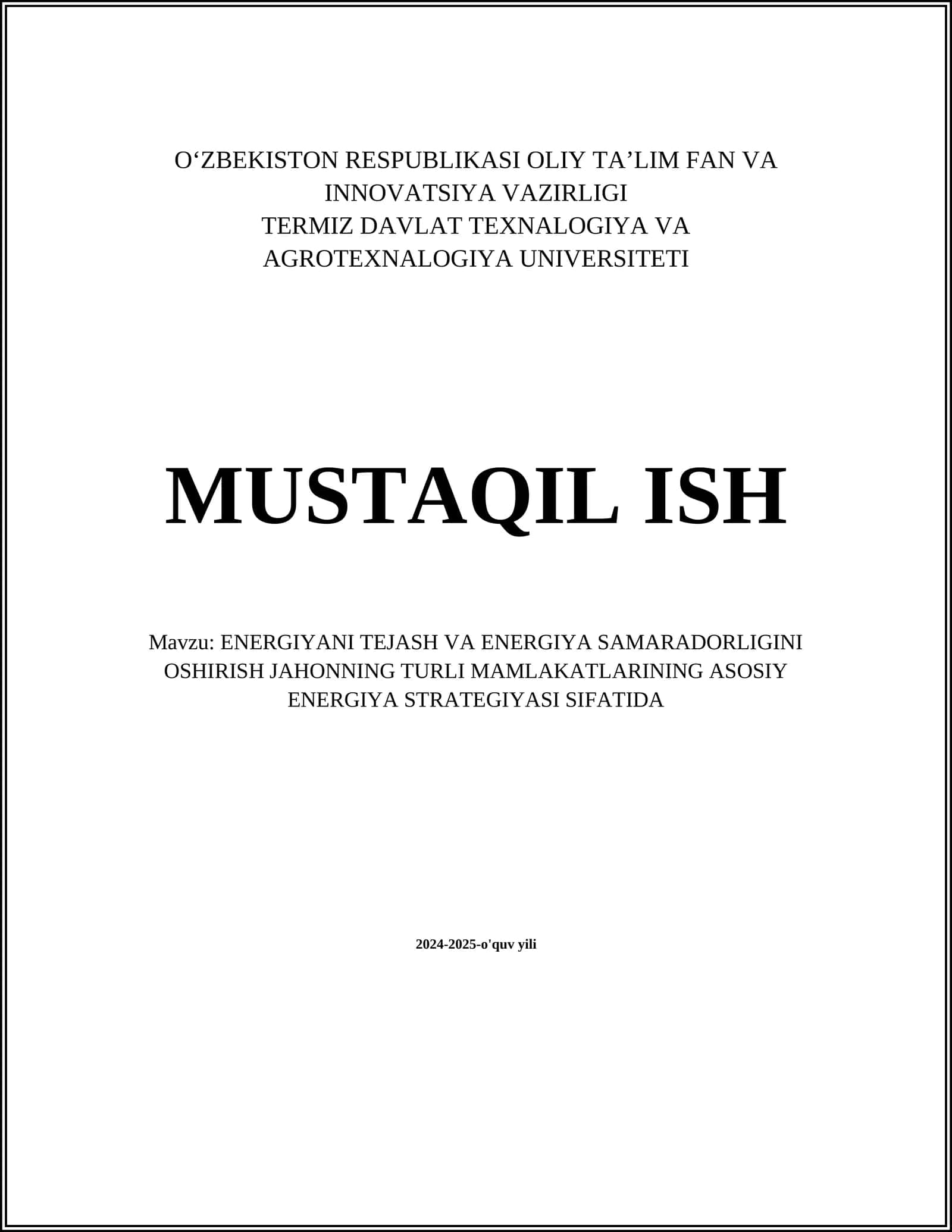 Yashil energiya texnologiyalari