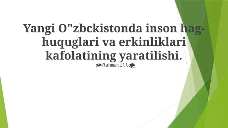 Inson huquqlari konstitutsiyaviy asoslari