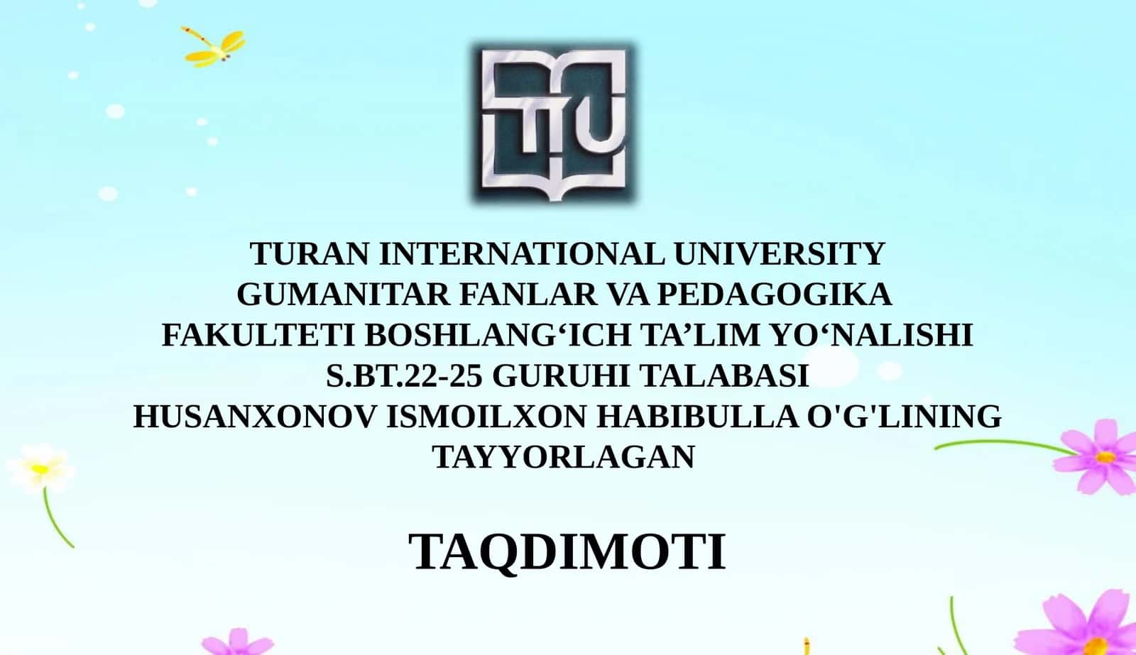 2-sinf “Tabiiy fan” darslarining tahlil qilish va taqriz yozish
