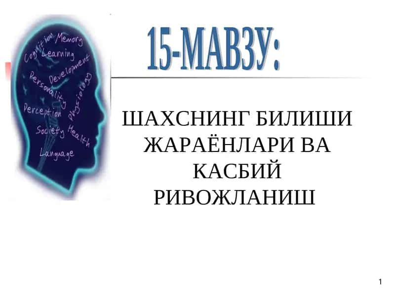 Билиш жараёнлари ва касбий ривожланиш