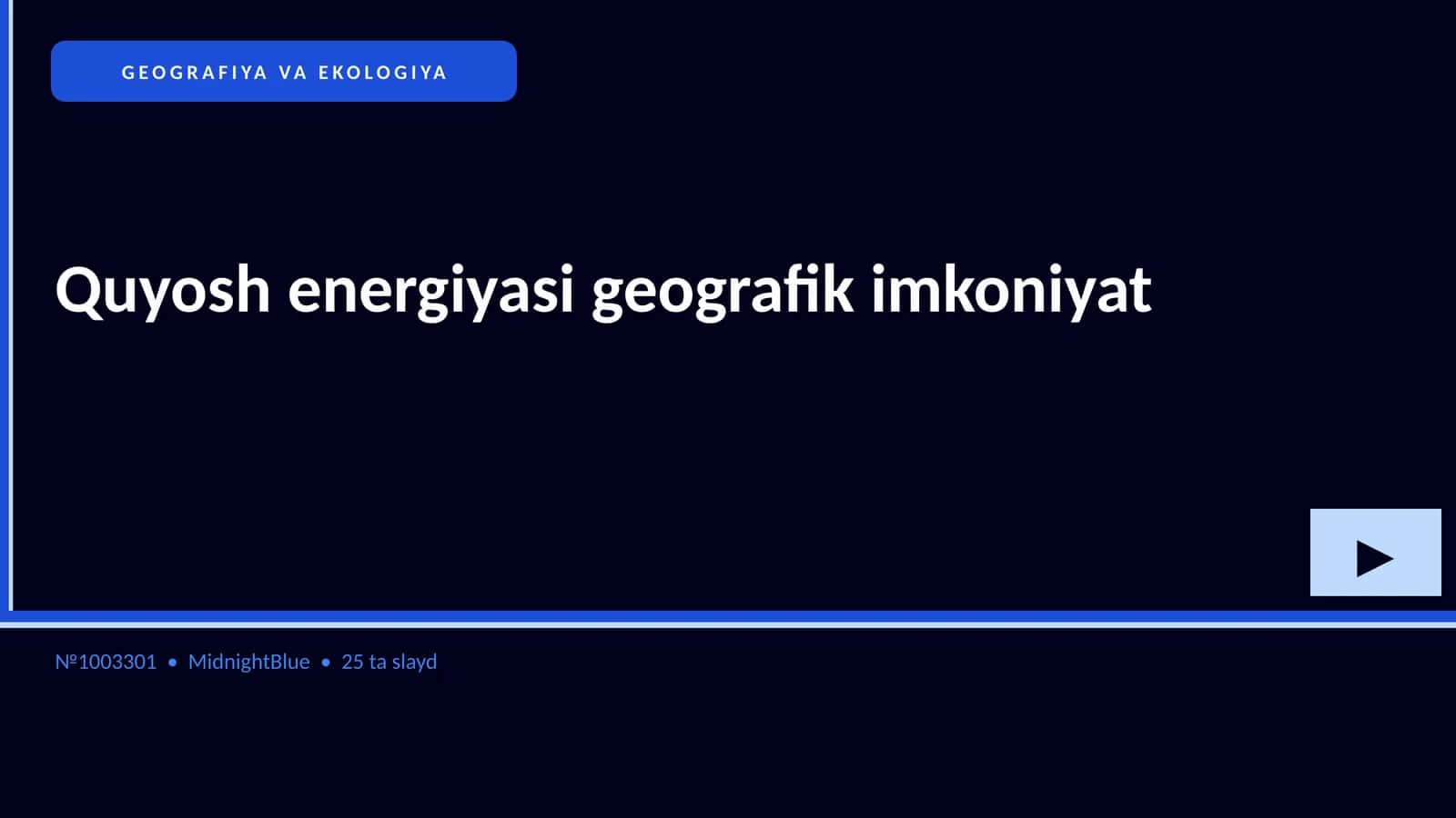 Quyosh energiyasi geografik imkoniyat