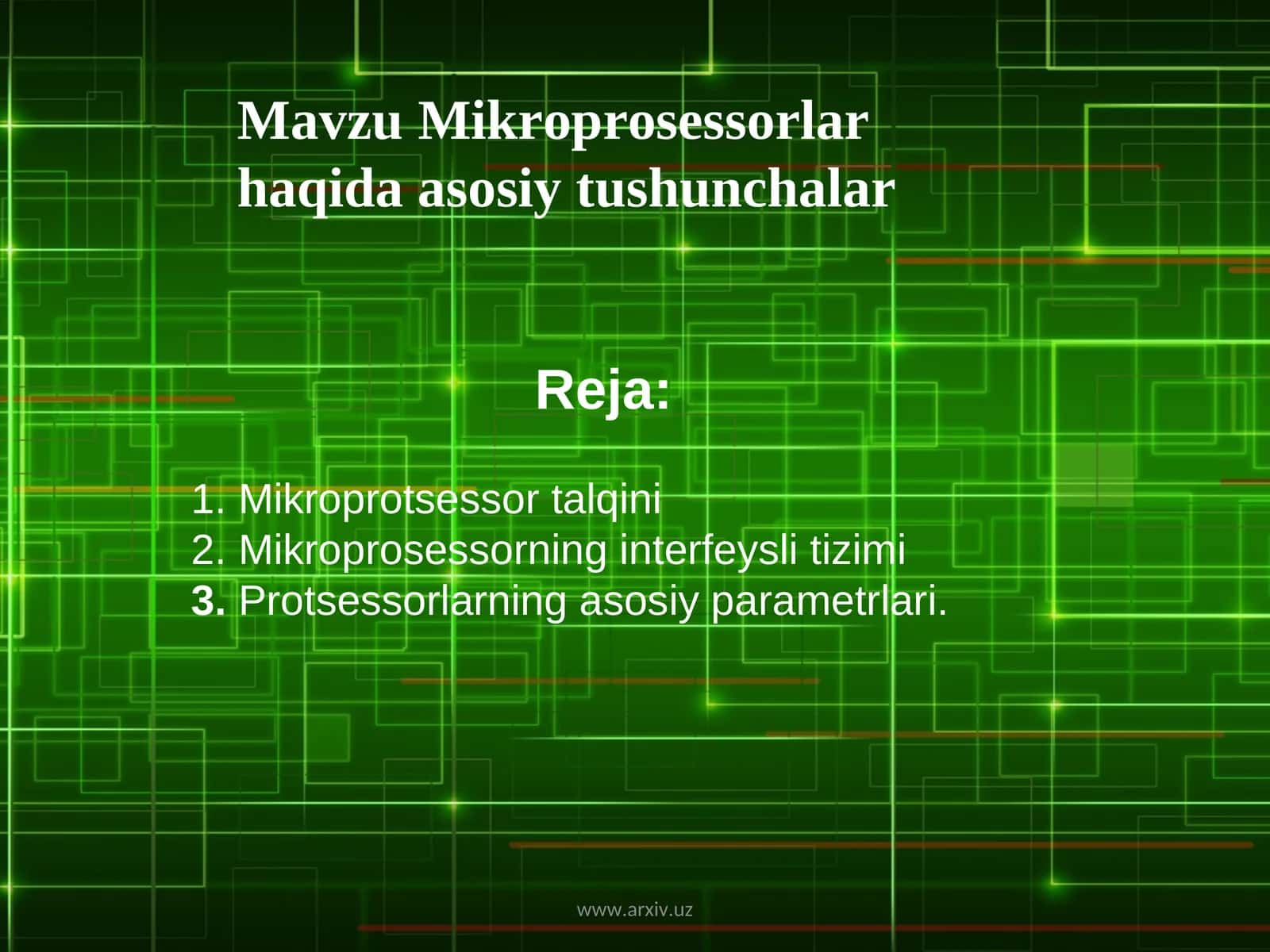 Mikroprosessorlarhaqida asosiy tushunchalar