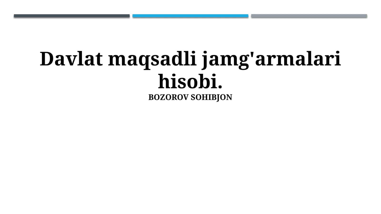 Davlat maqsadli jamg'armalari hisobi