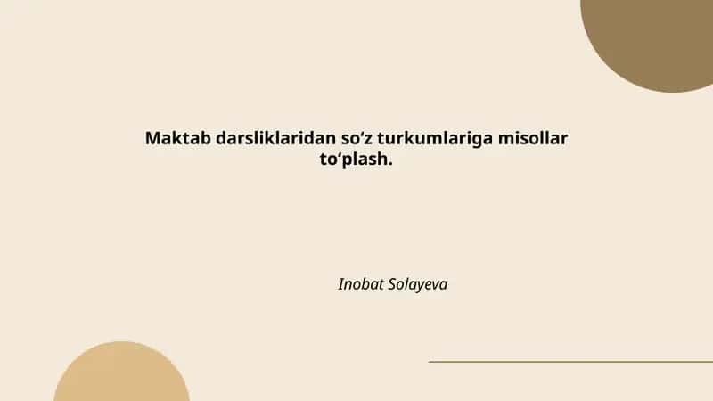 Maktab darsliklaridan so‘z turkumlariga misollar toʻplash