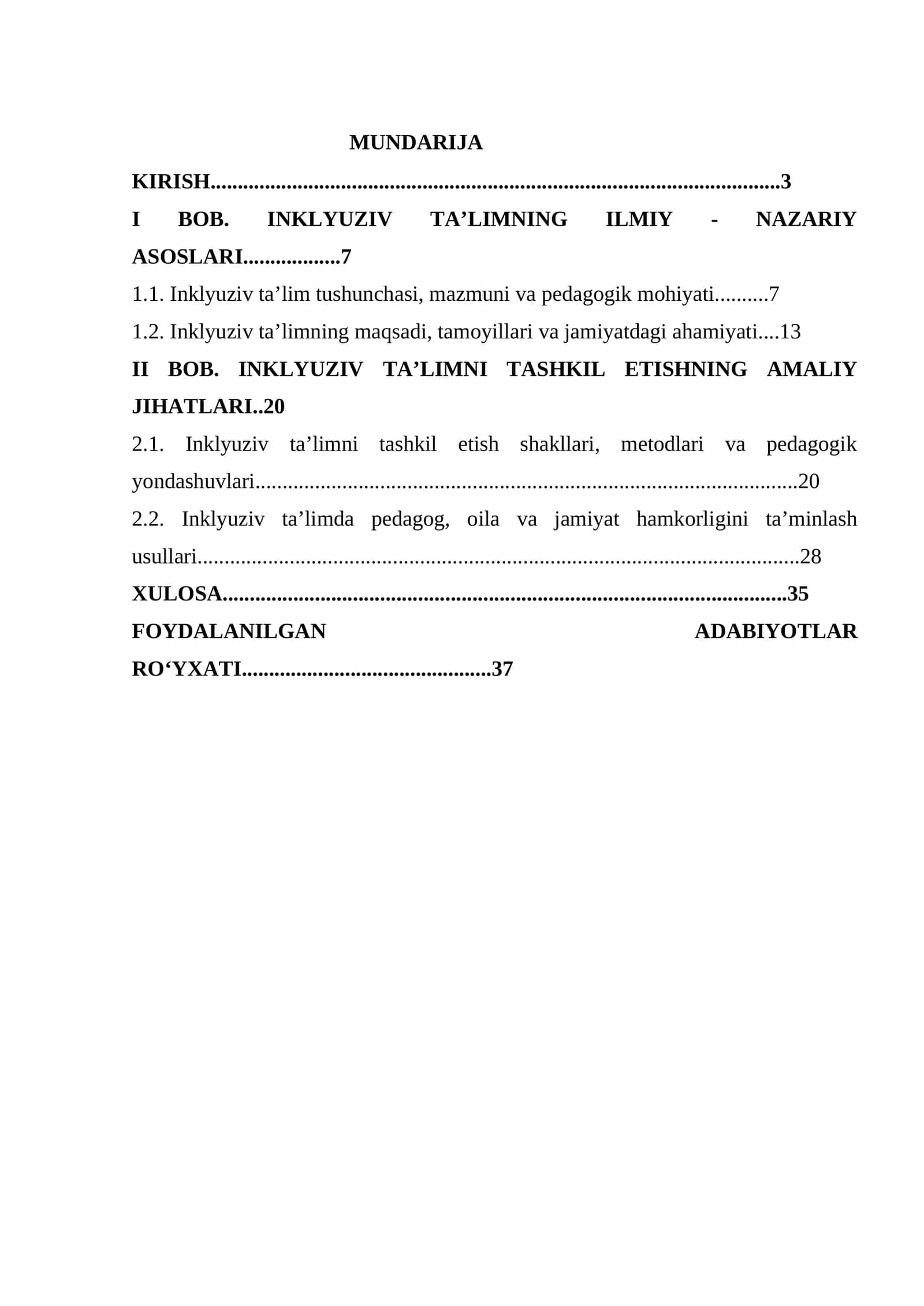 Inklyuziv ta'limning ilmiy nazariy asoslari