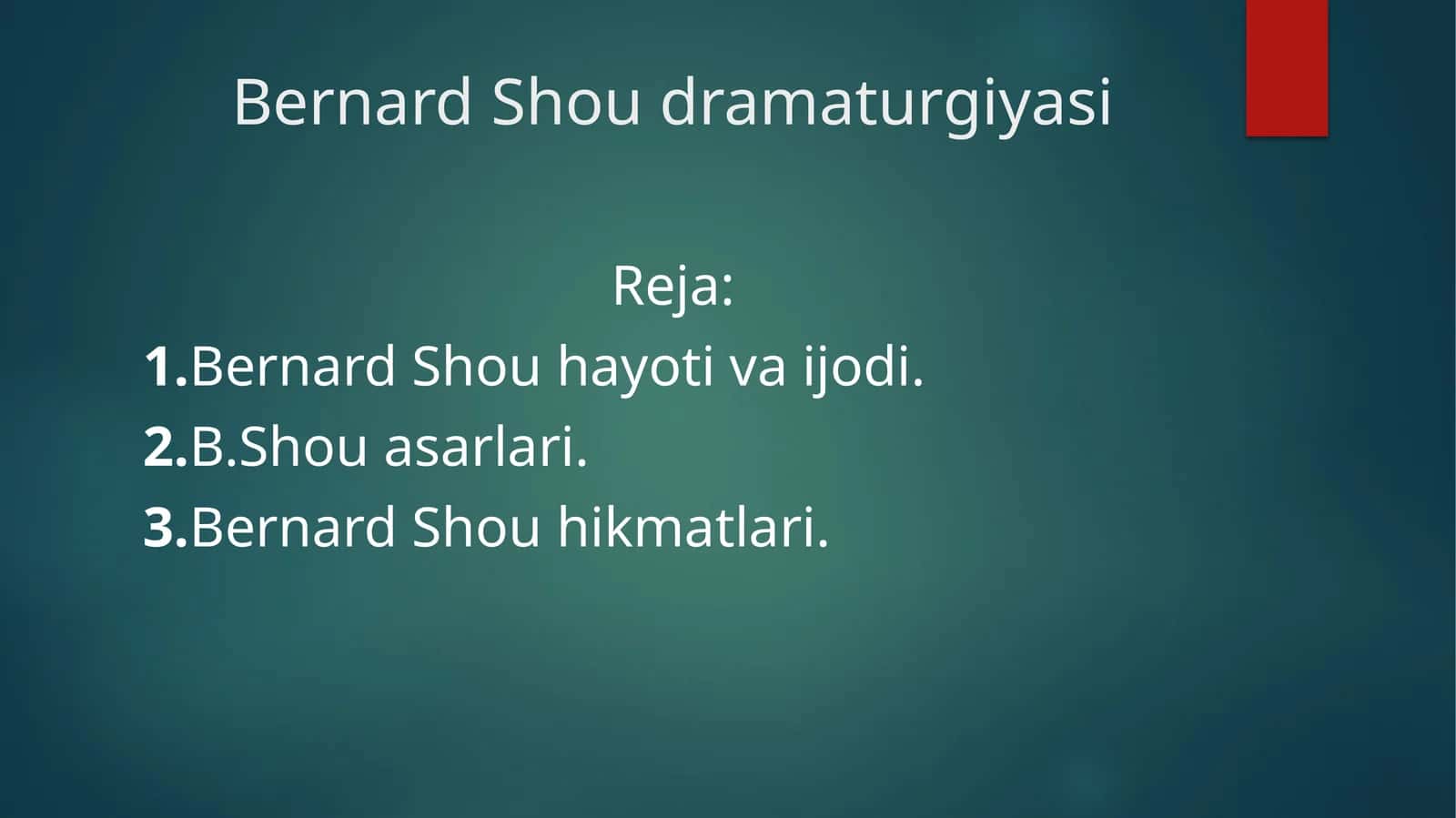 Bernard Shou dramaturgiyasi