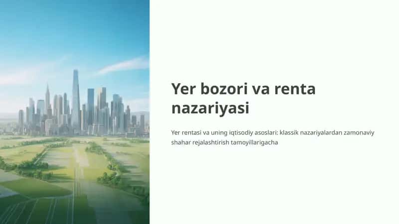 Yer bozori va renta nazariyasi