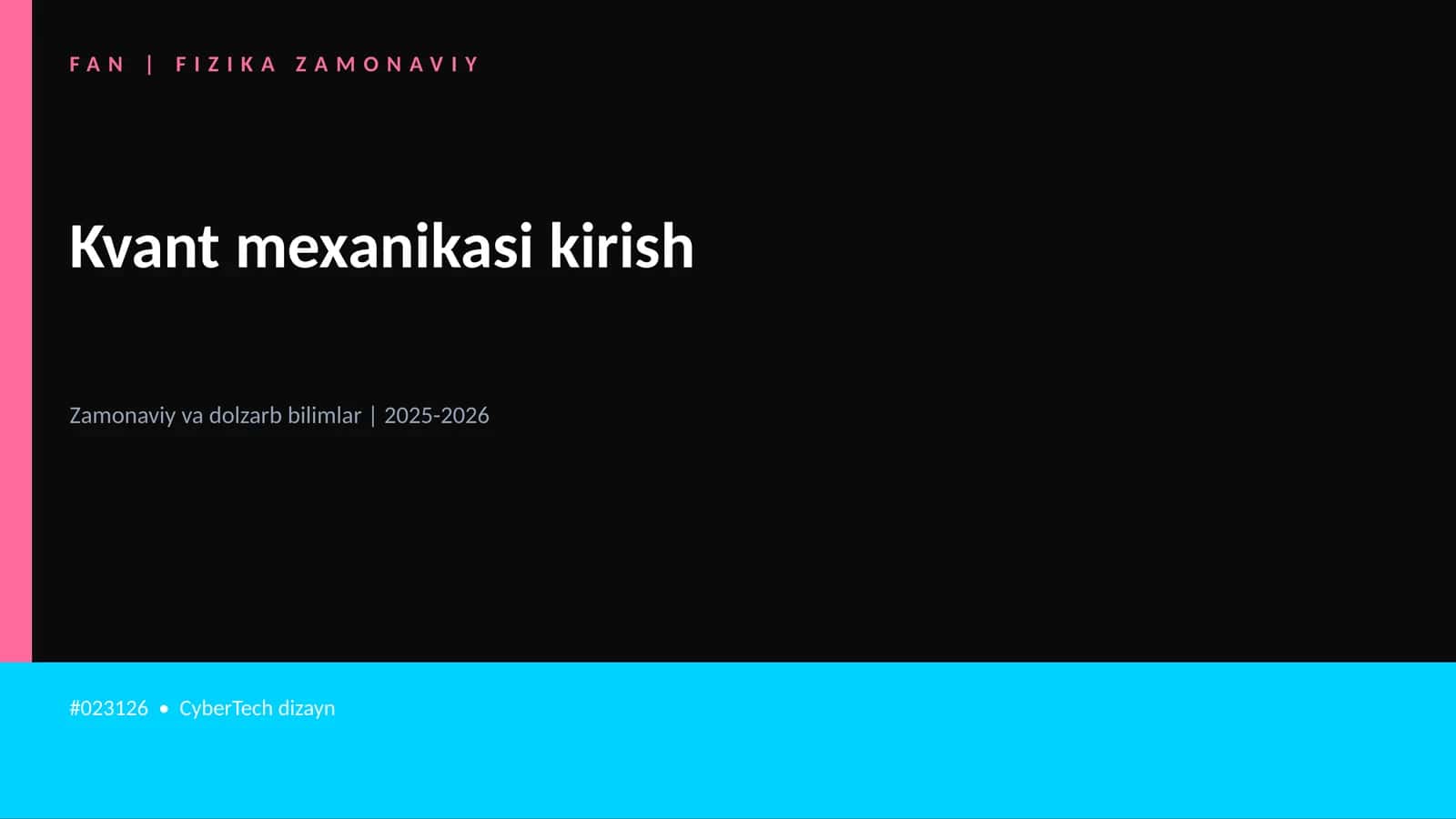 Kvant mexanikasi kirish