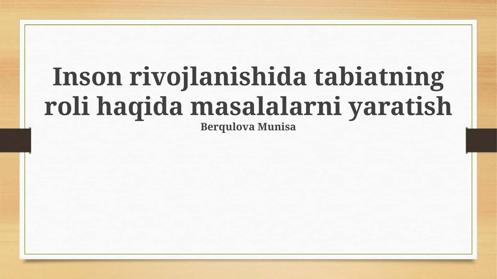 Tabiat va inson evolyutsiyasi: Biologik va psixologik bog‘liqlik