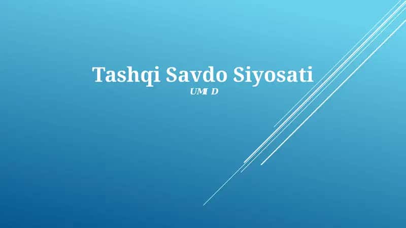 Toshq Savdo Siyosati