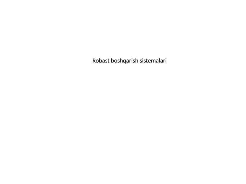 Robast boshqarish sistemalari