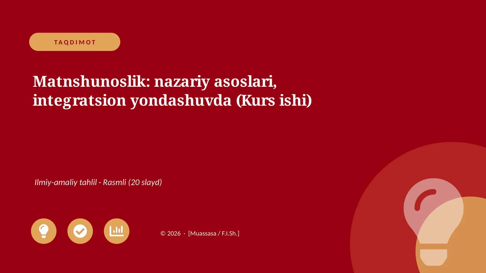 Matnshunoslik: nazariy asoslari, integratsion yondashuvda (Kurs ishi)