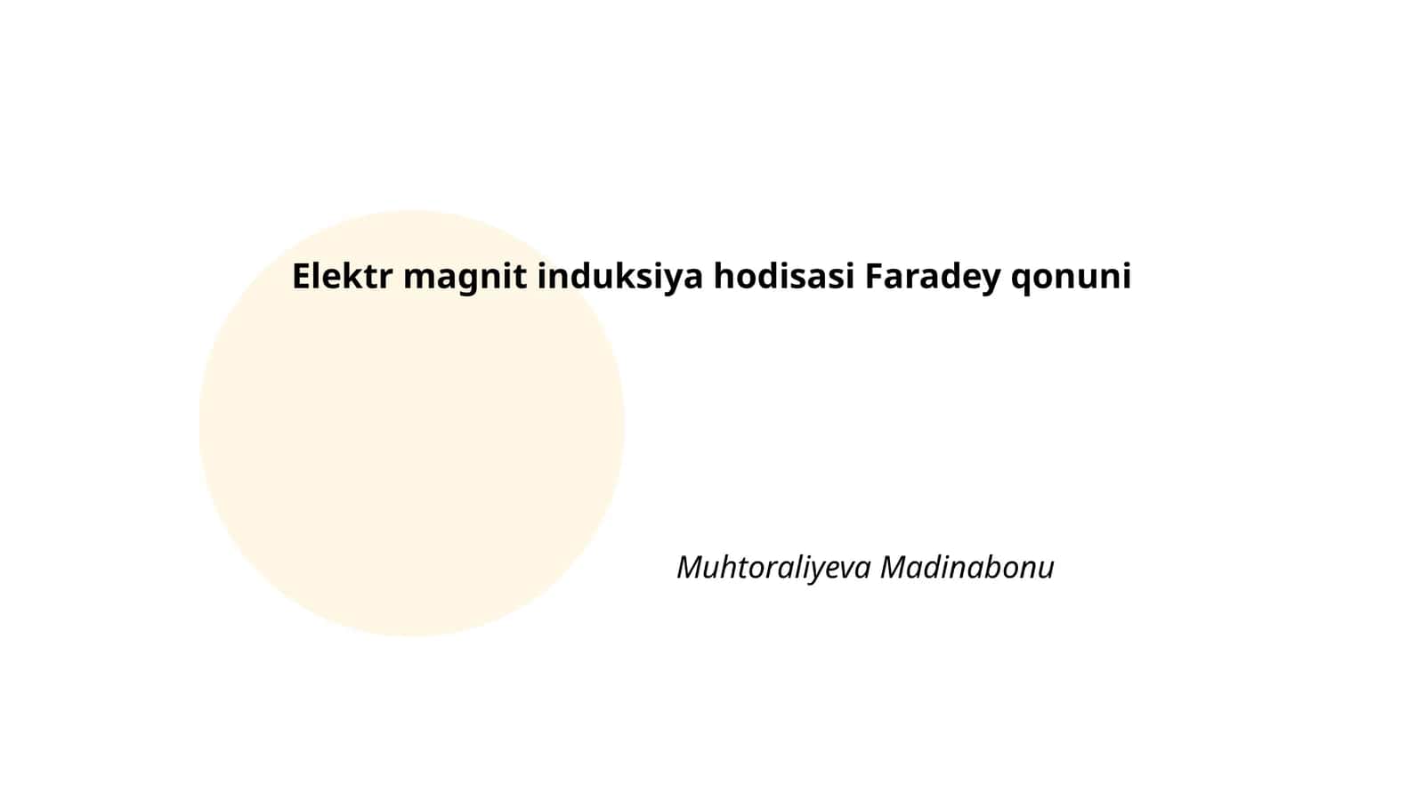 Elektr magnit induksiya hodisasi Faradey qonuni