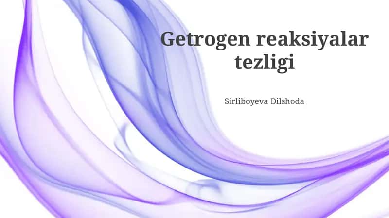 Arrhenius tenglamasi va uning qoʻllanilishi
