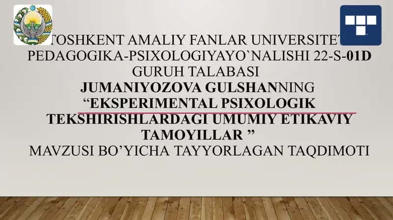 Eksperimental psixologik tekshirishlardagi umumiy etikaviy tamoyillari