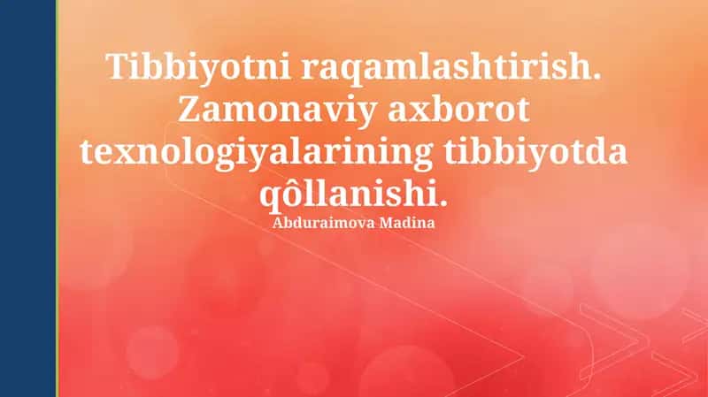 Tibbiyotda katta ma'lumotlar tahlili