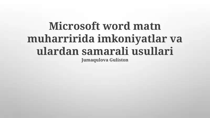 Microsoft Word matn muharriri
