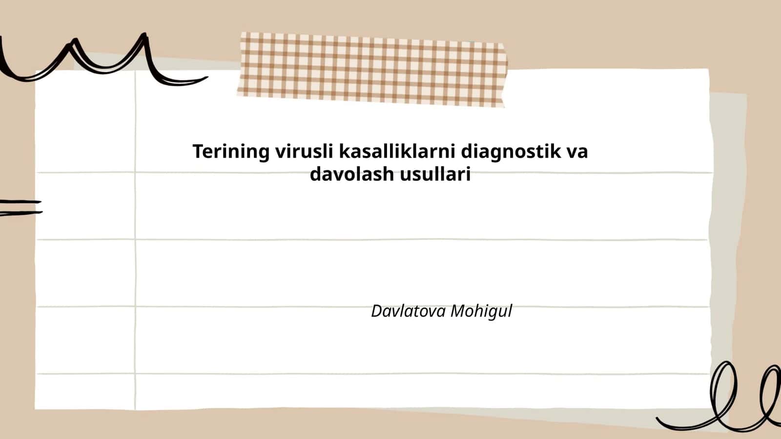 Terining virusli kasalliklarni diagnostik va davolash usullari