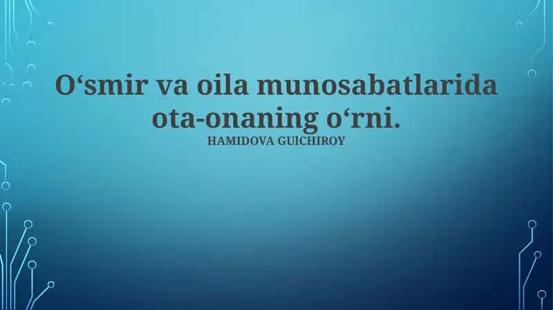 HAMIDOVA GUlCHIROY