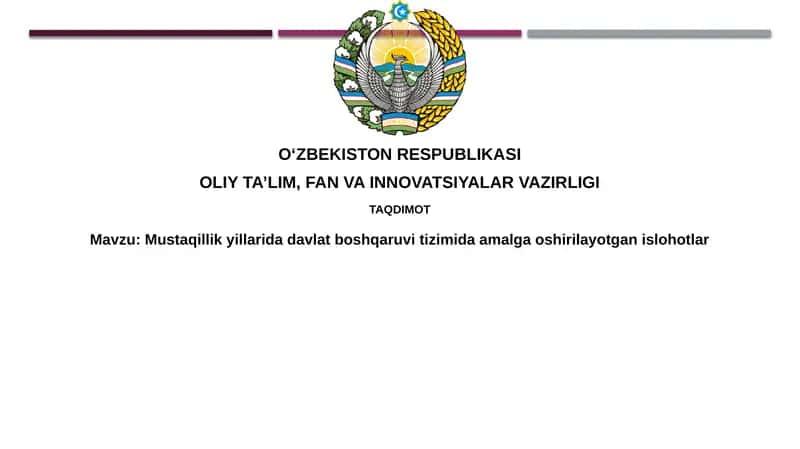 Mustaqillik Yillarida Davlat Boshqaruvi Islohotlarining Asosiy Bosqichlari va Yo'nalishlari