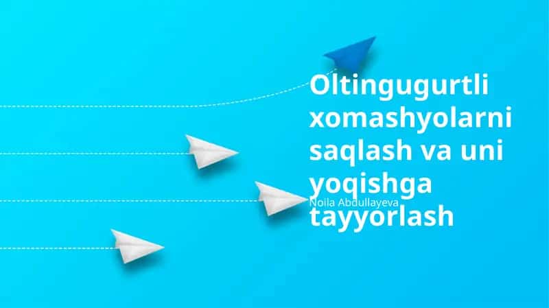 Oltingugurtli xomashyolarni saqlash va uni yoqishga tayyorlash