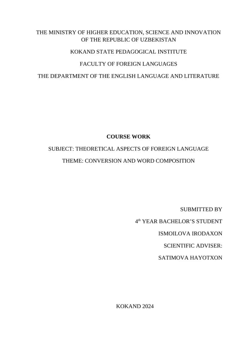 THEORETICAL ASPECTS OF FOREIGN LANGUAGE