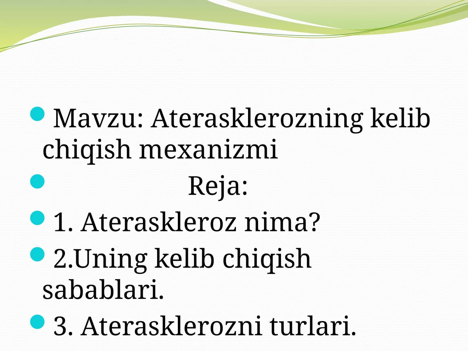 Aterosklerozning kelib chiqish mexanizmi