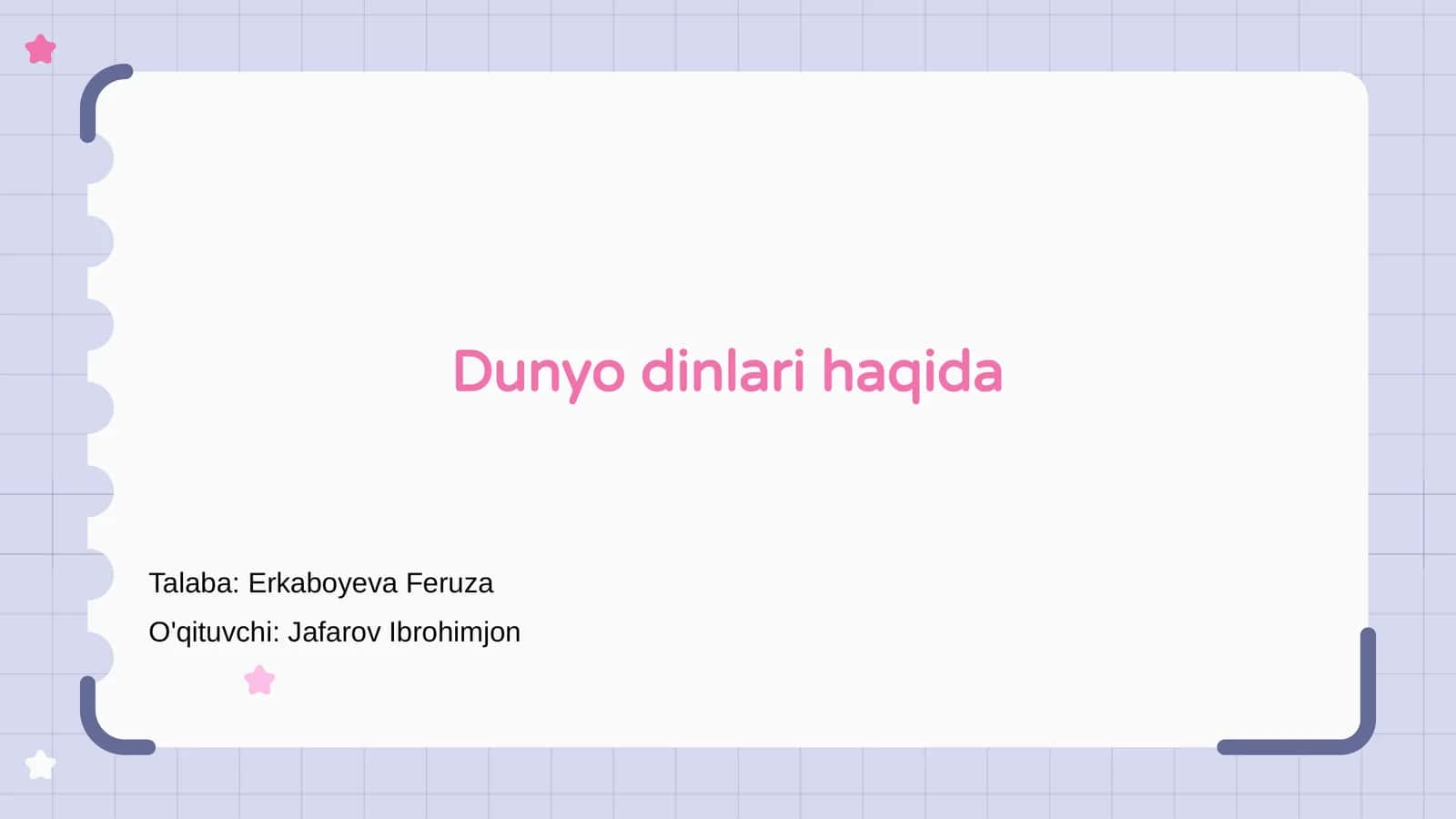 Dunyo dinlari haqida