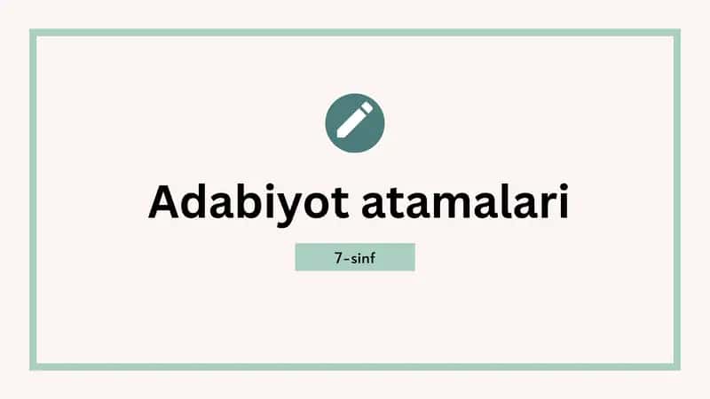 Adabiyot atamalari