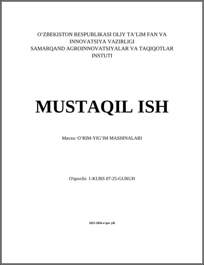 O’RIM-YIG’IM MASHINALARI