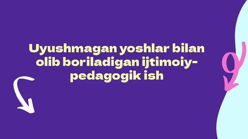 Uyushmaganyoshlarbilanolibboriladiganijtimoiy-pedagogikish