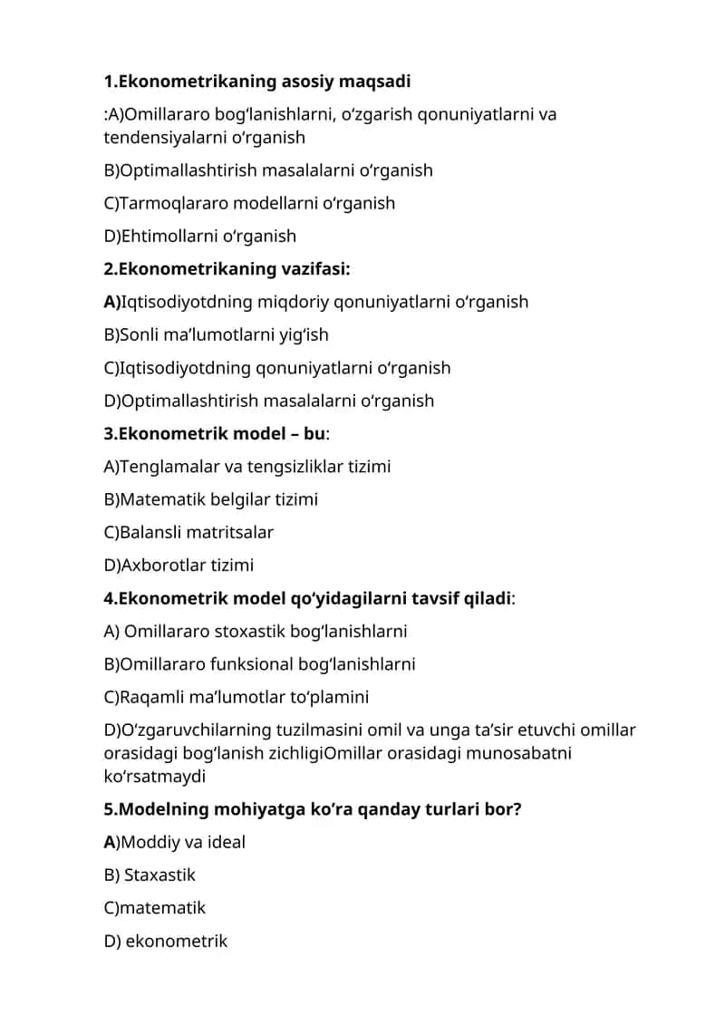 Ekonometrik model