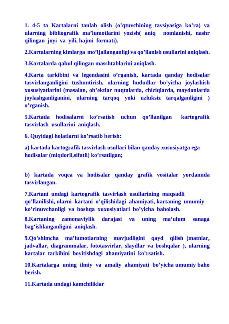 Kartalar va ularning ta'limi