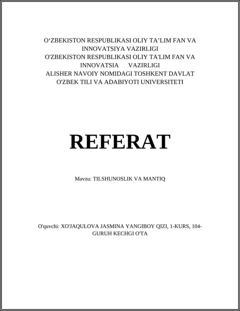 Tilshunoslik va Mantiq