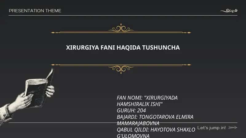 XIRURGIYADA HAMSHIRALIK ISHI