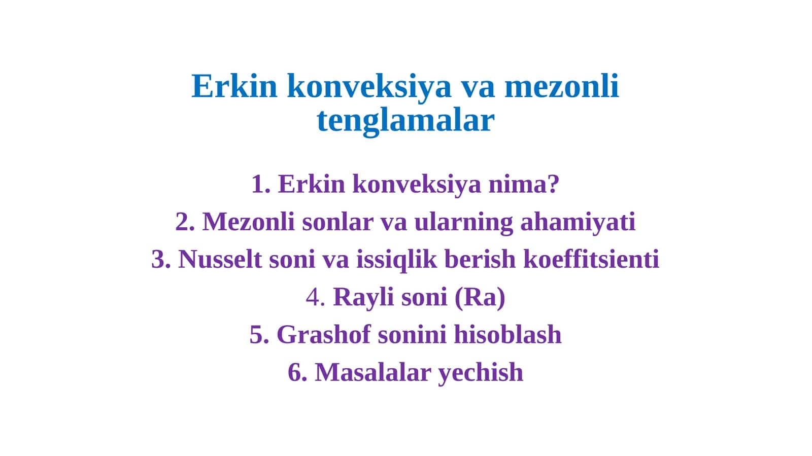 Erkin konveksiyavamezonli tenglamalar