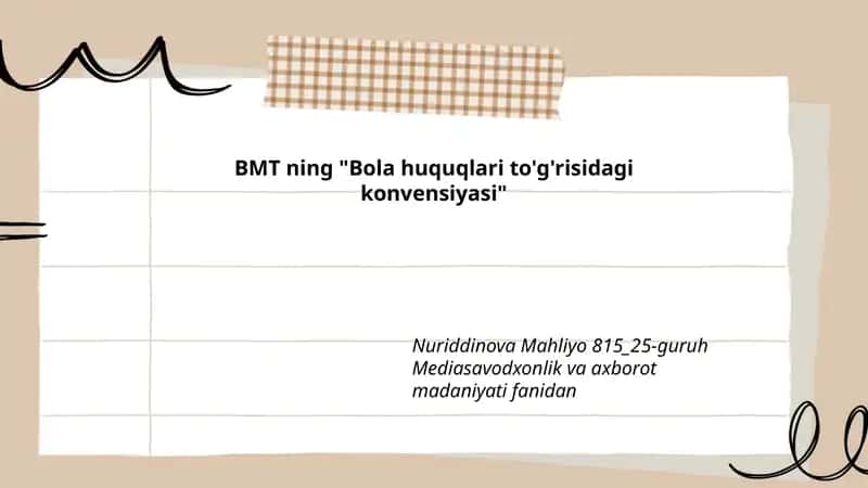 BMT ning "Bola huquqlari to'g'risidagi konvensiyasi"