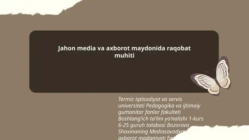 Mediasavodxonlik va axborot madaniyati