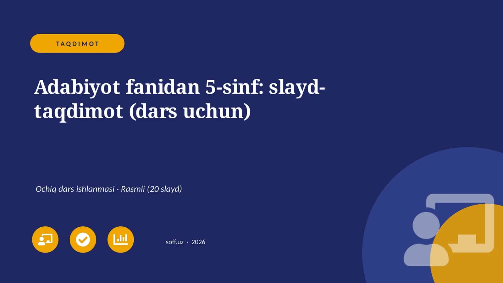 Adabiyot fanidan 5-sinf: slayd-taqdimot (dars uchun)