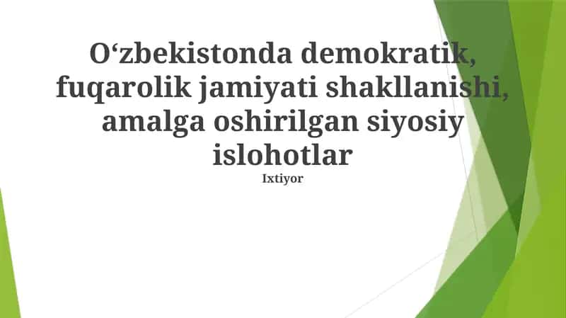 Konstitutsiyaviy islohotlar va o'zgartirishlar