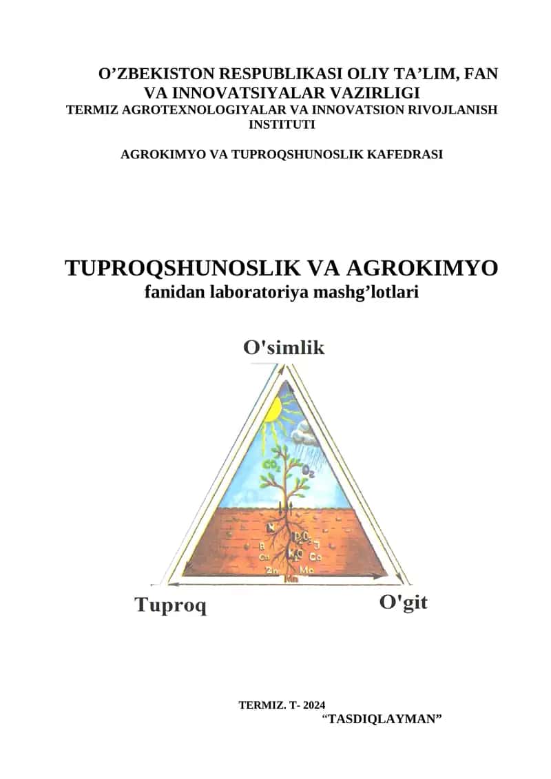 O’simlik namunasini olish va tahlilga tayyorlash