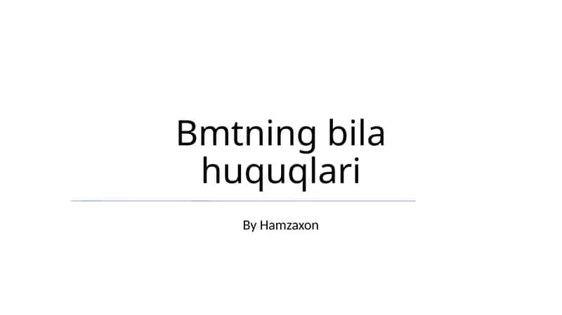 Bmtning bila huquqlari